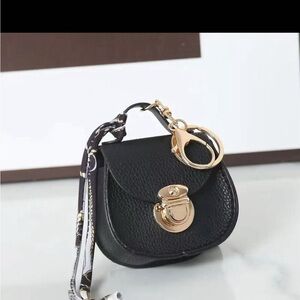 Elegant Black Leather Bag Charm/ Keyholder Price For 1